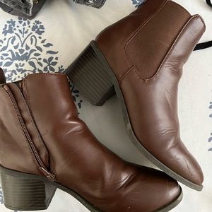 Gap Brown Leather Booties - 7